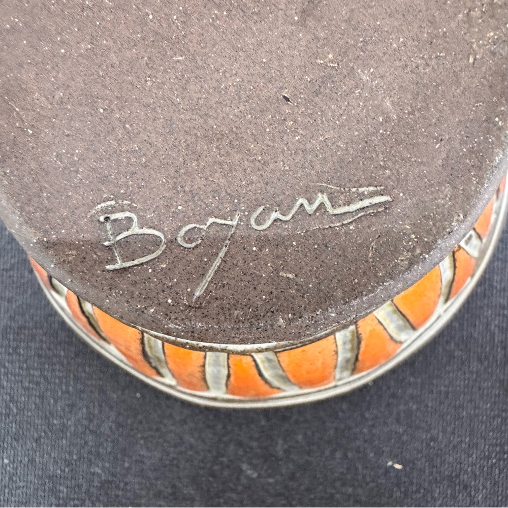 Boyan Moskov Studio Signed Pottery Stoneware Bowl Brown Orange MCM Retro - Picture 4 of 6